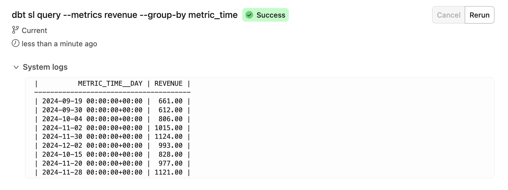 Validate the metrics and time spine output in the Studio IDE Validate the metrics and time spine output in the Studio IDE